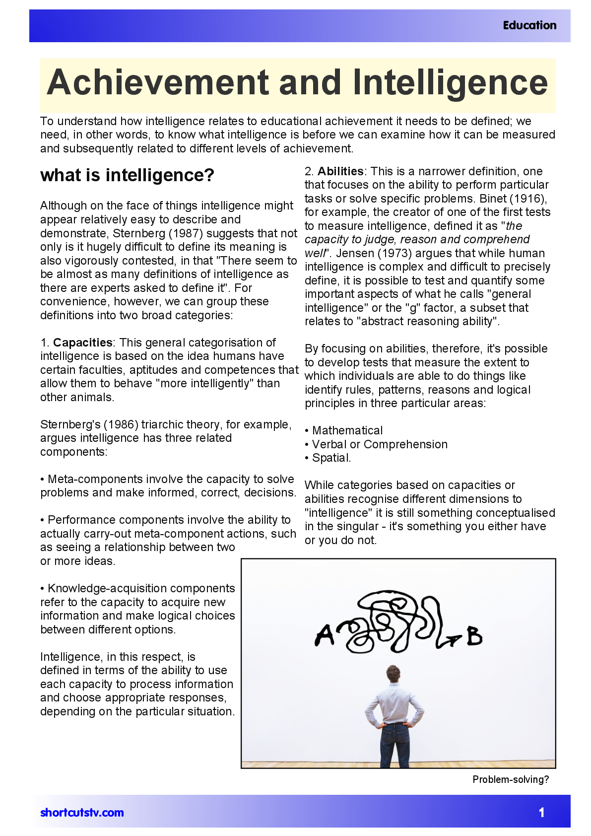 Educational Achievement and Intelligence